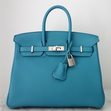 Sac Hermes Birkin 25 turquoise
